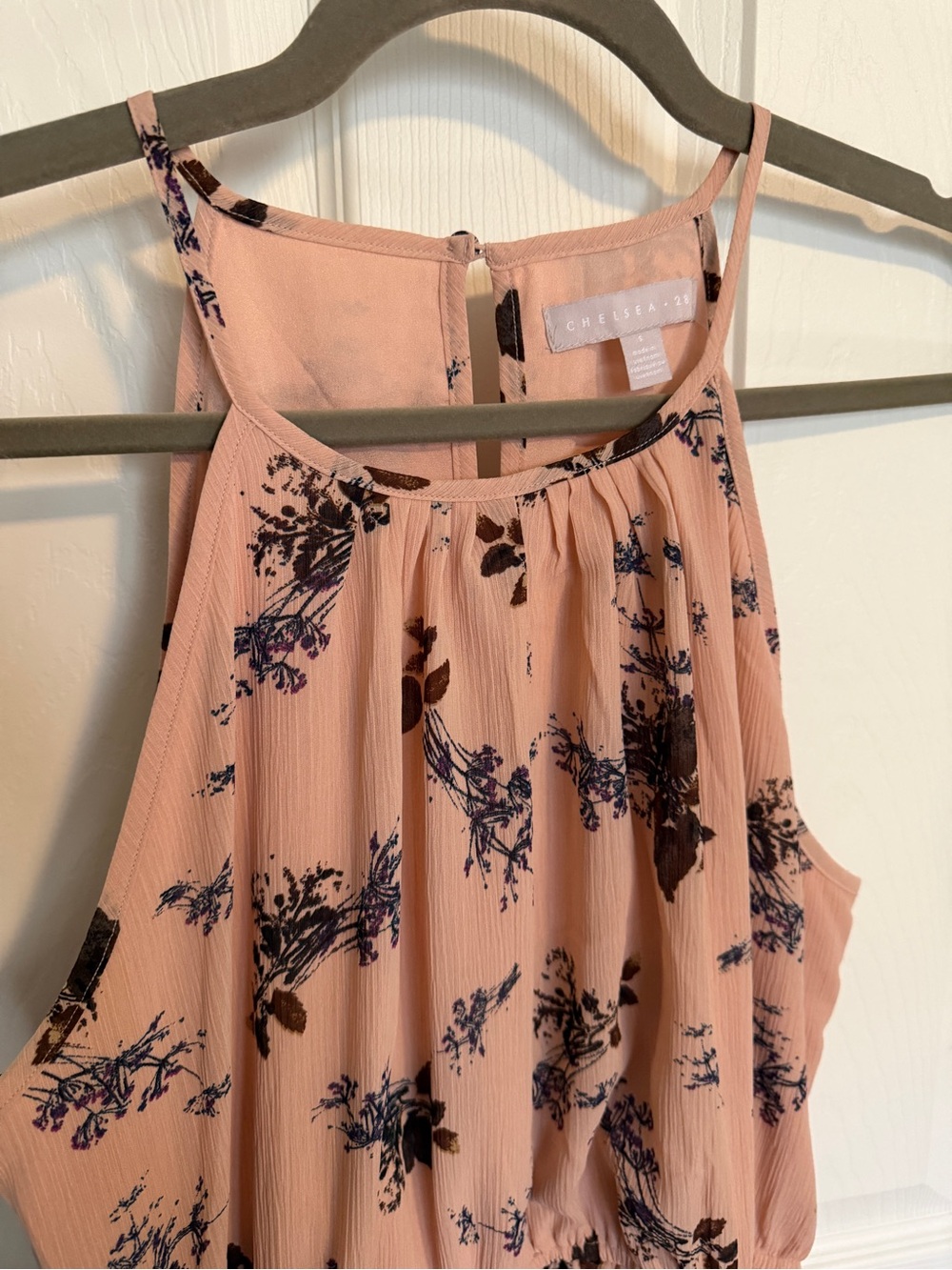 Chelsea 28 Blush Feminine Soft Floral Halter Maxi Dress Boho Romantic Size S - Picture 4 of 7